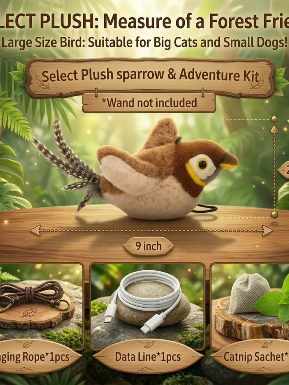 Chirping Toys Touch Activated Flapping Wings Sparrow Interactive Smart Cat Toys